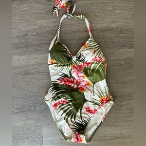 One piece floral bathing suit